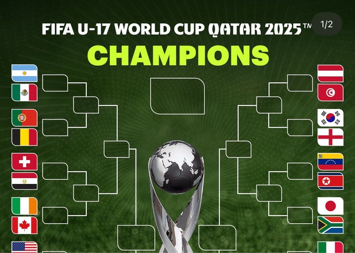 U17男足世杯赛32强出炉：亚洲4队晋级，韩国将战英格兰