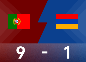 世欧预战报：内维斯、B费戴帽，葡萄牙9-1狂胜直通世杯赛